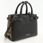 BURBERRY 4023700 2WAY Small Banner Nova Check Tote Bag Calfskin black Women