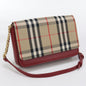 BURBERRY Chain Nova Check Shoulder Bag cotton leather beige Women