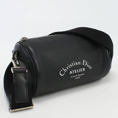 ChristianDior 1ATPO061 roller Atelier Diagonal shoulder bag leather black unisex Rovelle Bags