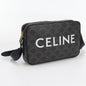 CELINE 19450 2CIM 38OG Shoulde Bag Triomphe Medium messenger bag PVC coated canvas black mens(unisex)
