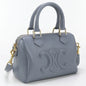 CELINE Small Boston Handbag Calfskin blue Women