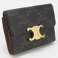 CELINE 10I65 2DS3 04LU Triomphe Three fold wallet PVC/Calf leather brown Women