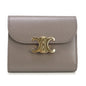 CELINE 10D78 3DPV Tri-fold wallet Triomphe Small flap wallet Calfskin gray Women