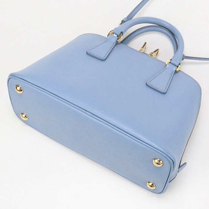 Prada Bl0838 2Way Handbag Safiano Leather Hand Shoulder Bag Leather Blue Women Rovelle Bags