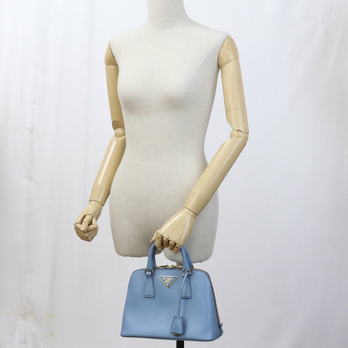 Prada Bl0838 2Way Handbag Safiano Leather Hand Shoulder Bag Leather Blue Women Rovelle Bags