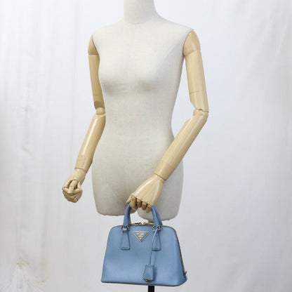 Prada Bl0838 2Way Handbag Safiano Leather Hand Shoulder Bag Leather Blue Women Rovelle Bags