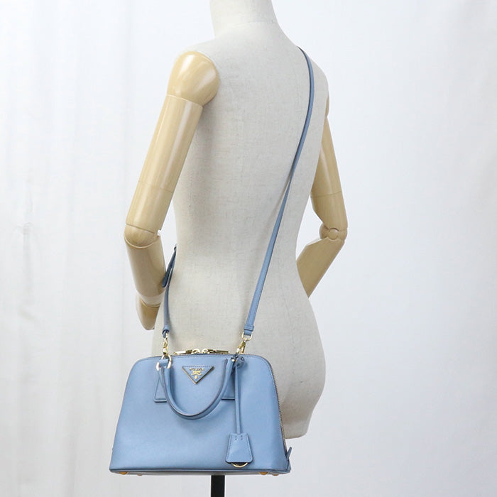 Prada Bl0838 2Way Handbag Safiano Leather Hand Shoulder Bag Leather Blue Women Rovelle Bags