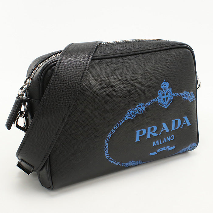 Prada 2Vh063 With Logo Safiano Shoulder Bag Leather Mens Unisex Rovelle Bags