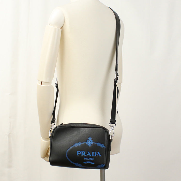 Prada 2Vh063 With Logo Safiano Shoulder Bag Leather Mens Unisex Rovelle Bags