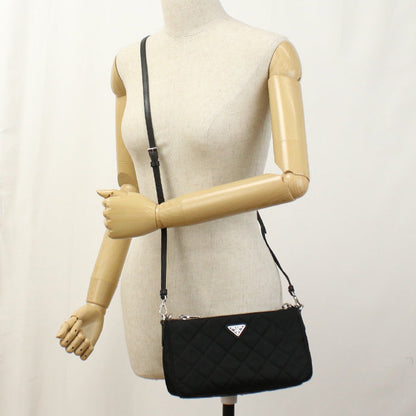 Prada 1Bh026 Shoulder Bag Quilting Chain 2Wayshoulder Bag Nylon Black Women Rovelle Bags