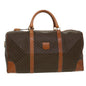 Luxury CELINE Macadam Canvas Boston Bag PVC Leather Brown uy133
