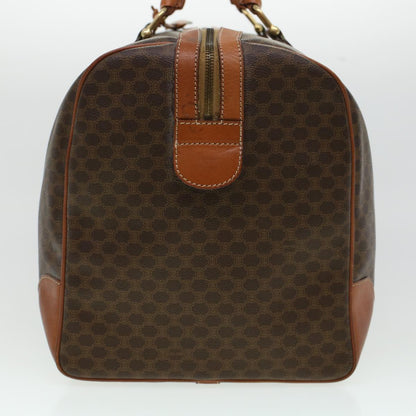 Luxury CELINE Macadam Canvas Boston Bag PVC Leather Brown uy133