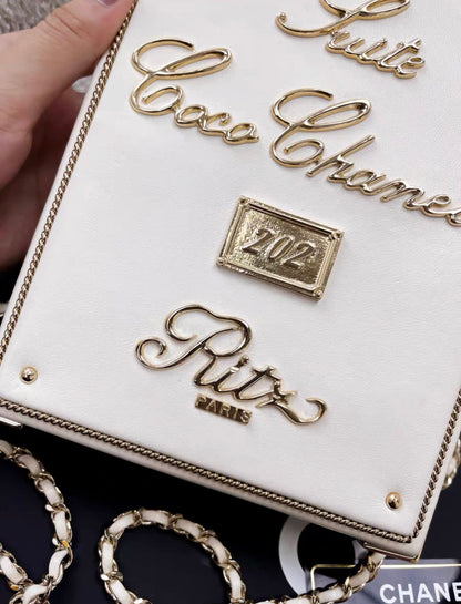 Chanel Luxury Leather Gold Handbag Style 13 Rovelle Bags