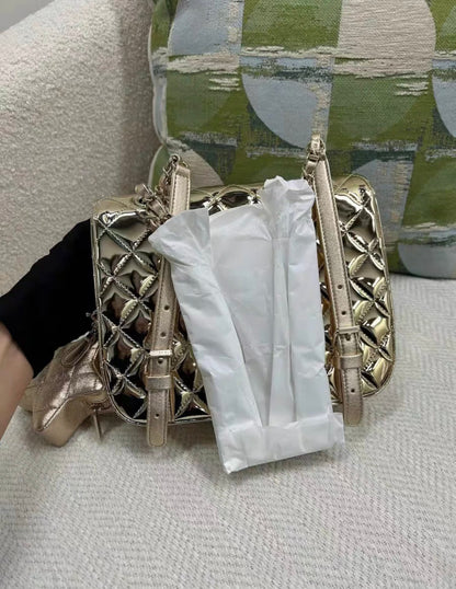 Chanel Luxury Leather Gold Backpack Rovelle Bags