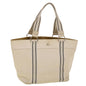 Luxury Burberry Tote Bag Canvas White Auth yb124