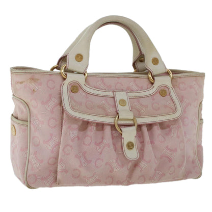 Luxury CELINE C Macadam Canvas Hand Bag Leather Pink yb138