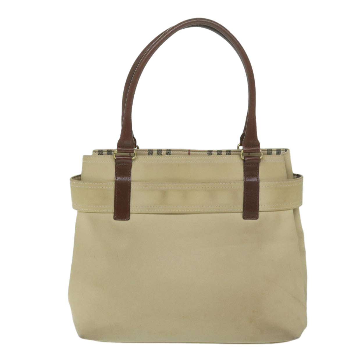 Burberry Auth Canvas Beige Handbag Style 3