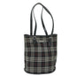 Luxury BurberrySs Nova Check Blue Label Shoulder Bag Nylon Black Auth yk10122