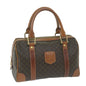 Luxury CELINE Macadam Canvas Boston Bag PVC Leather Brown 10205