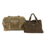 Luxury CELINE BOTTEGA VENETA Macadam Canvas Hand Bag PVC nylon 2Set Brown 10348