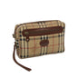 Luxury BurberrySs Nova Check Clutch Bag PVC Leather Beige Auth yk10533