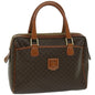 Luxury CELINE Macadam Canvas Hand Bag PVC Brown 10689