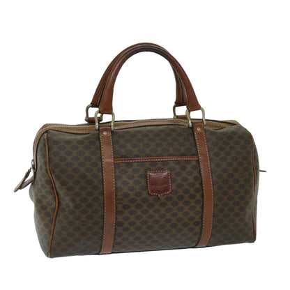 Luxury CELINE Macadam Canvas Boston Bag PVC Brown 11250