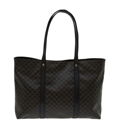 Luxury CELINE Macadam Canvas Tote Bag PVC Black Brown 11411
