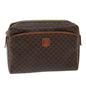 Luxury CELINE Macadam Canvas Clutch Bag PVC Brown 12150