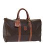 Luxury CELINE Macadam Canvas Boston Bag PVC Brown 12245