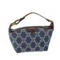 Luxury CELINE Paris Macadam Canvas Hand Bag Blue 12656A