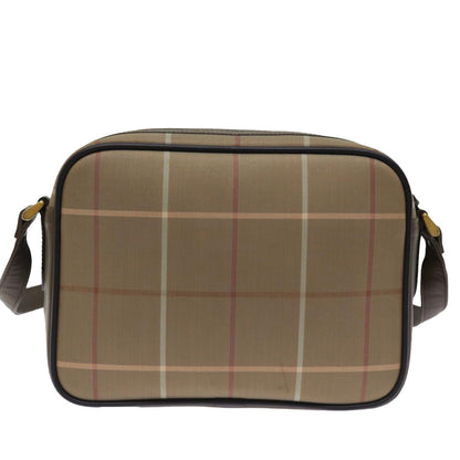 Luxury BurberrySs Nova Check Shoulder Bag Canvas Beige Auth yk12716