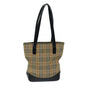 Luxury Burberry Nova Check Tote Bag Canvas Beige Auth yk12758