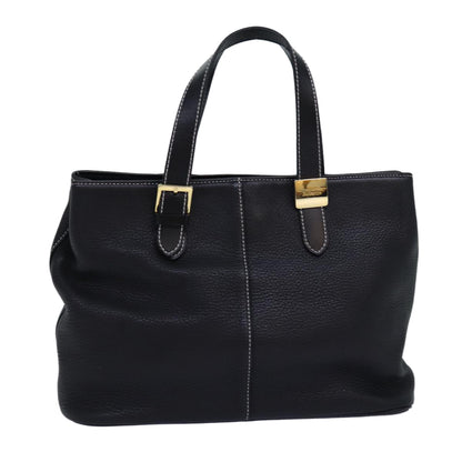 Burberry BurberrySs Auth Leather Black Handbag Style 6