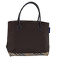 Luxury BurberrySs Nova Check Blue Label Tote Bag Nylon Beige Brown Auth yk12782