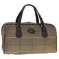 Luxury BurberrySs Nova Check Boston Bag Canvas Beige Auth yk12869