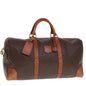 Luxury CELINE Macadam Canvas Boston Bag PVC Leather Brown 12899