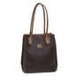 Luxury CELINE Macadam Canvas Shoulder Bag PVC Leather Brown 13031
