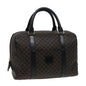 Luxury CELINE Macadam Canvas Boston Bag PVC Black 13041