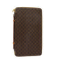 Luxury CELINE Macadam Canvas Travel Case PVC Leather Brown 13127