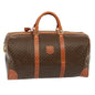 Luxury CELINE Macadam Canvas Boston Bag PVC Leather Brown 13158