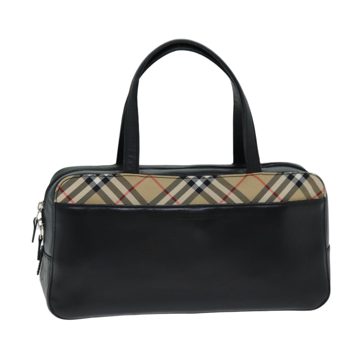 Burberry Nova Auth Leather Black Handbag Style 2