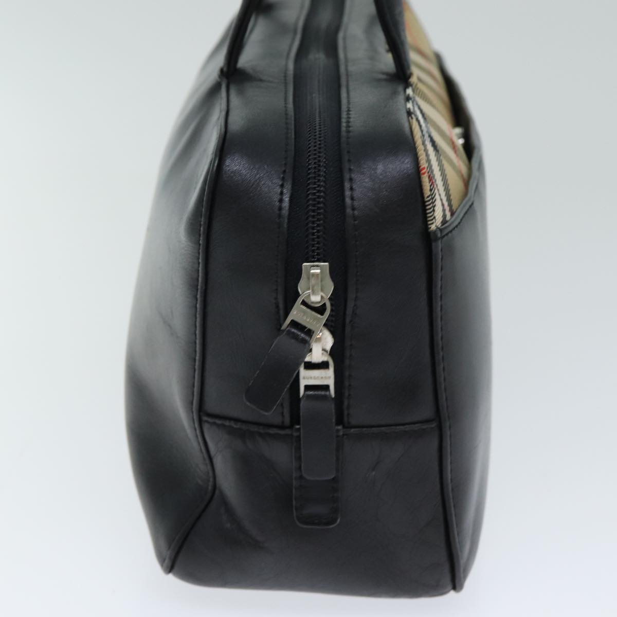 Burberry Nova Auth Leather Black Handbag Style 2