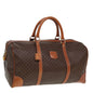Luxury CELINE Macadam Canvas Boston Bag PVC Leather Brown 13219