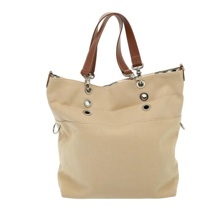 Burberry Nova Label Canvas Beige Tote Bag