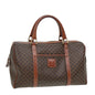 Luxury CELINE Macadam Canvas Boston Bag PVC Leather Brown 13417