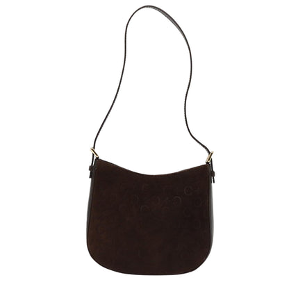 Luxury CELINE C Macadam Canvas Shoulder Bag Brown 13620