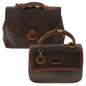 Luxury CELINE Macadam Canvas Hand Bag PVC Leather 2Set Brown 7839B