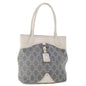 Luxury CELINE Paris Macadam Canvas Tote Bag Blue 7968