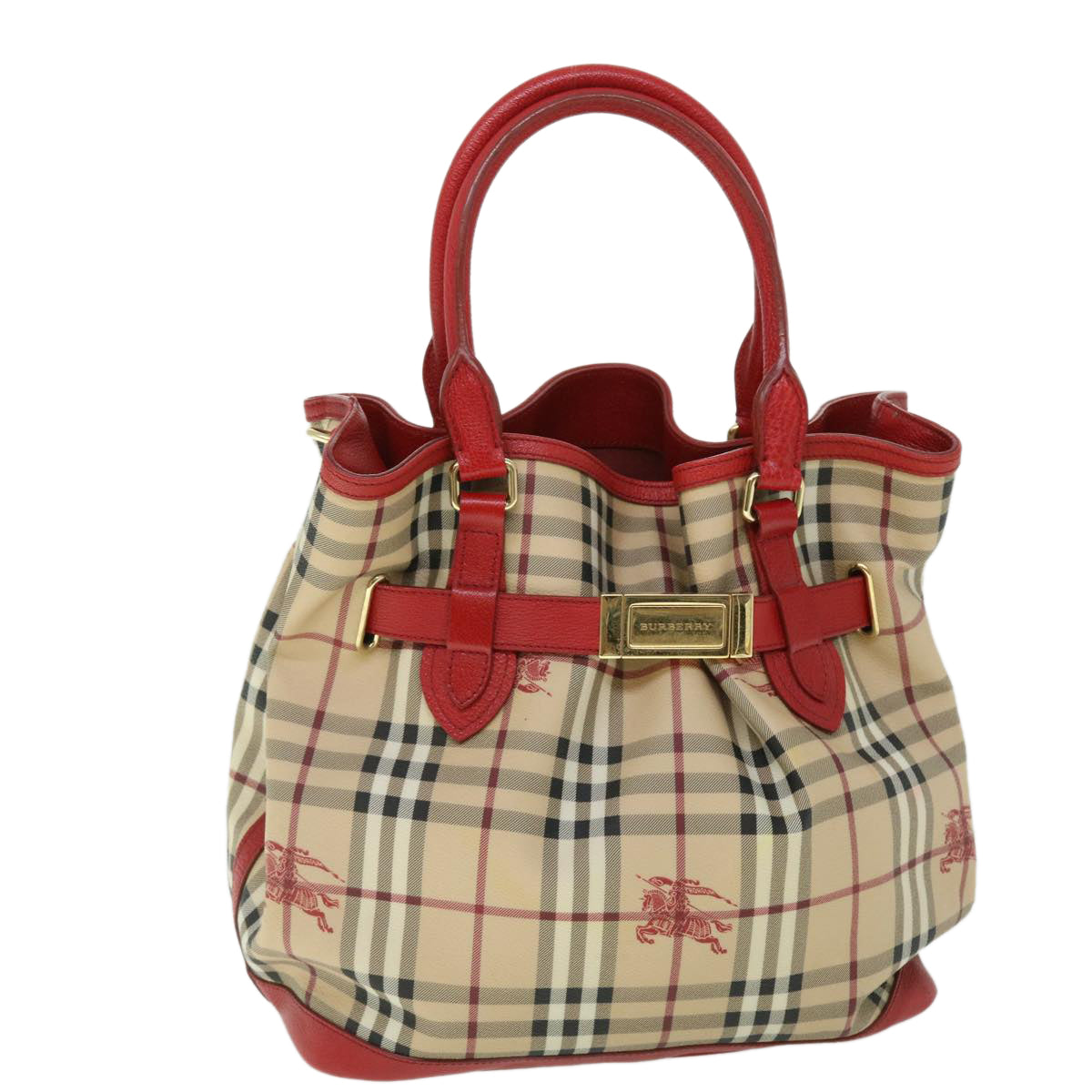 Burberry Nova Auth Leather Beige Tote Bag Style 9